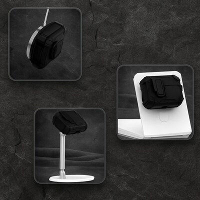 SaharaCase Raider Series Heavy Duty Case Compatible with Magsafe for Airpods Pro 3, Secure Lock, Scorpion Black (HP00215)