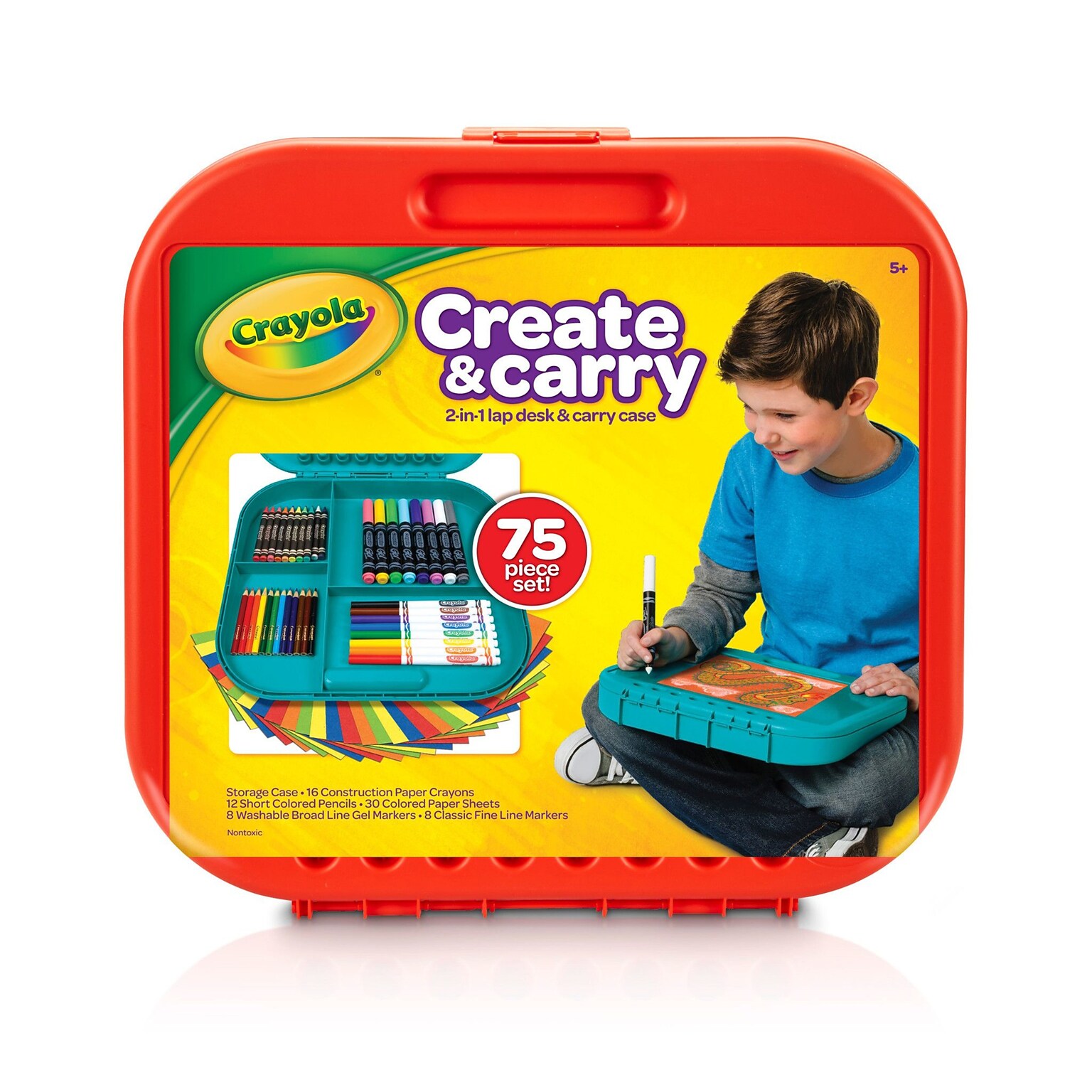 Crayola Create N Carry 75-Piece Case, Assorted Colors (04-6814)