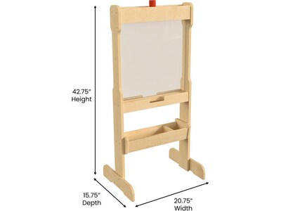 Flash Furniture Bright Beginnings Freestanding STEAM Easel, Brown (MK-ME03669-GG)