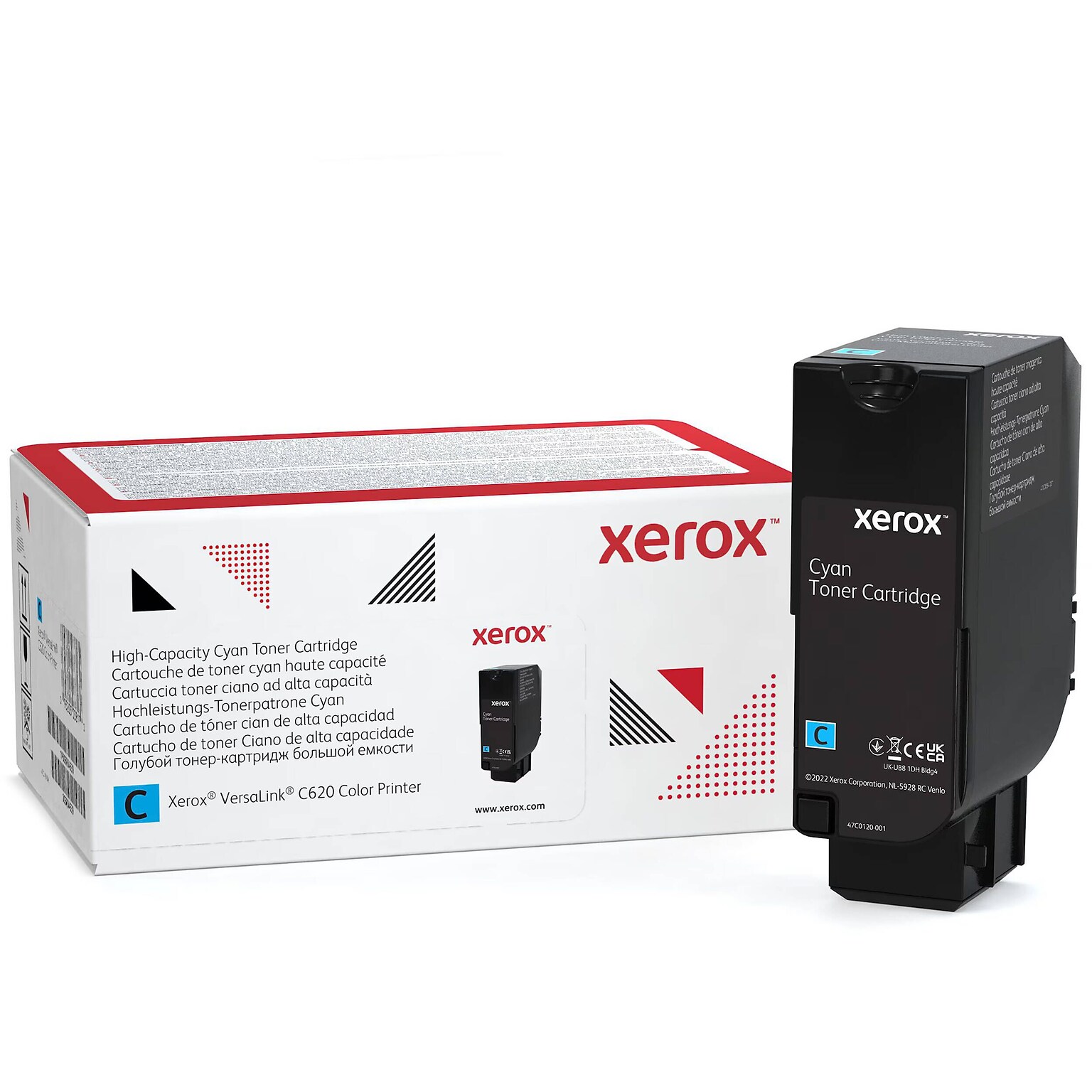 Xerox 006R04625 Cyan High Capacity Toner Cartridge, Page Yield Per Cartridge Up to 12000 Pages