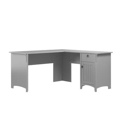 Bush Furniture Salinas 60W L Shaped Desk with Storage, Cape Cod Gray (SAD160CG-03)