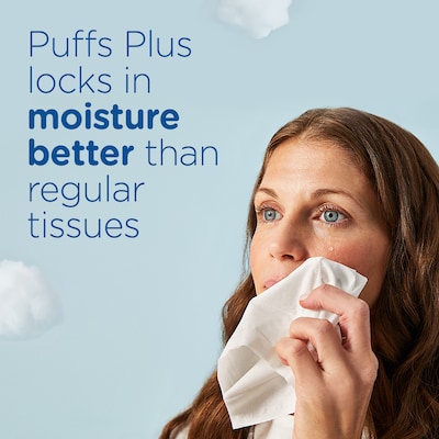 Puffs Plus Lotion Facial Tissue, 2-ply, 124 Tissues/Box, 6 Boxes/Pack (39383)