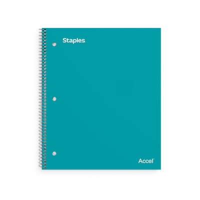 Staples Premium 5-Subject Notebook, 8.5 x 11, College Ruled, 200 Sheets, Teal (TR58320)