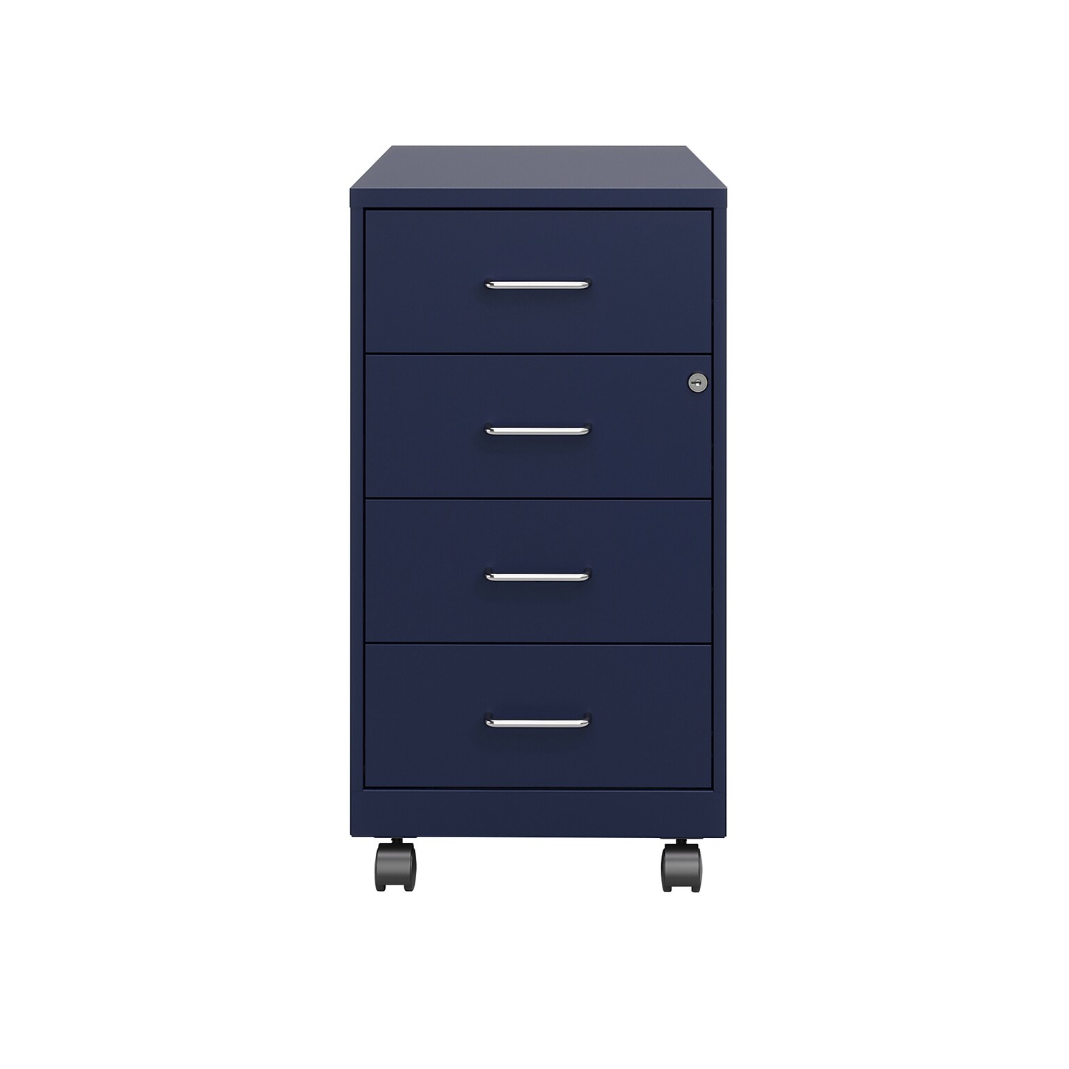 Space Solutions 18 4-Drawer Metal Mobile Organizer, Locking, Navy (25945)