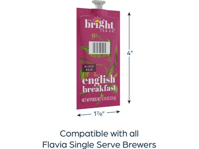 Bright Tea English Breakfast Black Tea, Flavia Freshpacks, 40/Carton (48724)