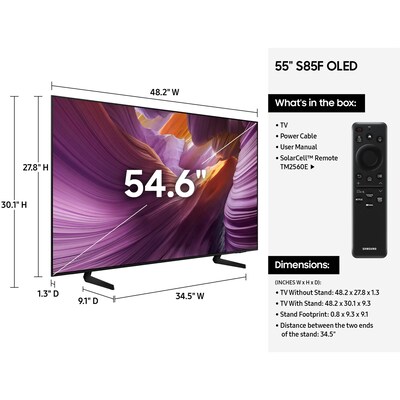 Samsung S85F 55” Smart OLED 4K UHD AI Enabled TV (QN55S85FAFXZA)