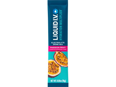 LIQUID I.V. Hydration Multiplier Passion Fruit Electrolyte Powder Drink Mix, 0.56 oz., 15 Sticks/Pac