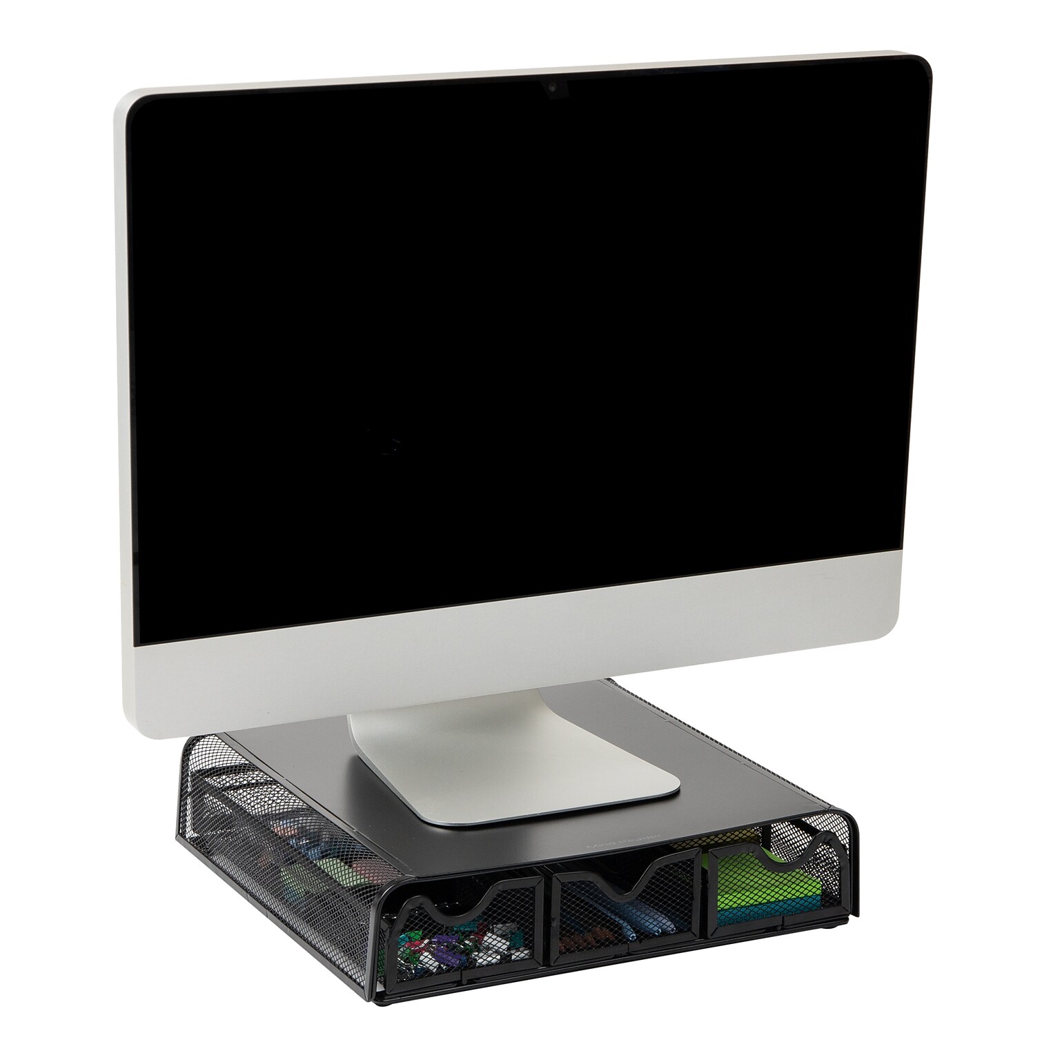 Mind Reader Ventilated Monitor Stand, Metal, Black (MONMESH-BLK)