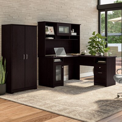 Bush Furniture Cabot 61"H Tall Storage Cabinet with Doors, Espresso Oak (WC31899)