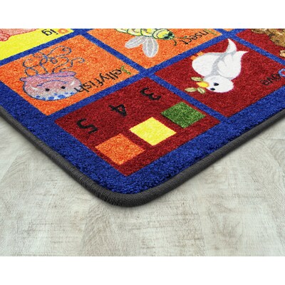 Joy Carpets Animal Phonics Nylon 54 x 78 Machine Tufted Rug, Multicolored (1623C-01)