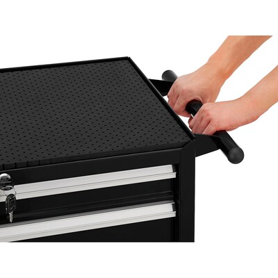 Global Industrial 26-3/8" x 18-1/8" x 37-13/16" 7 Drawer Roller Tool Cabinet, Black
