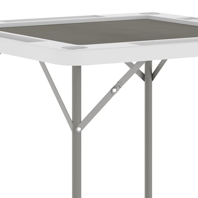 Flash Furniture Silas Folding Card Game Table, White/Gray (DADMJZ88WHGY)