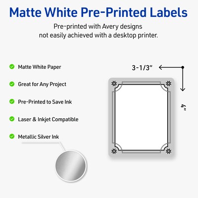 Avery Rectangle Multipurpose Labels, 4 x 3-1/3, White, 40/Pack (19479370598)
