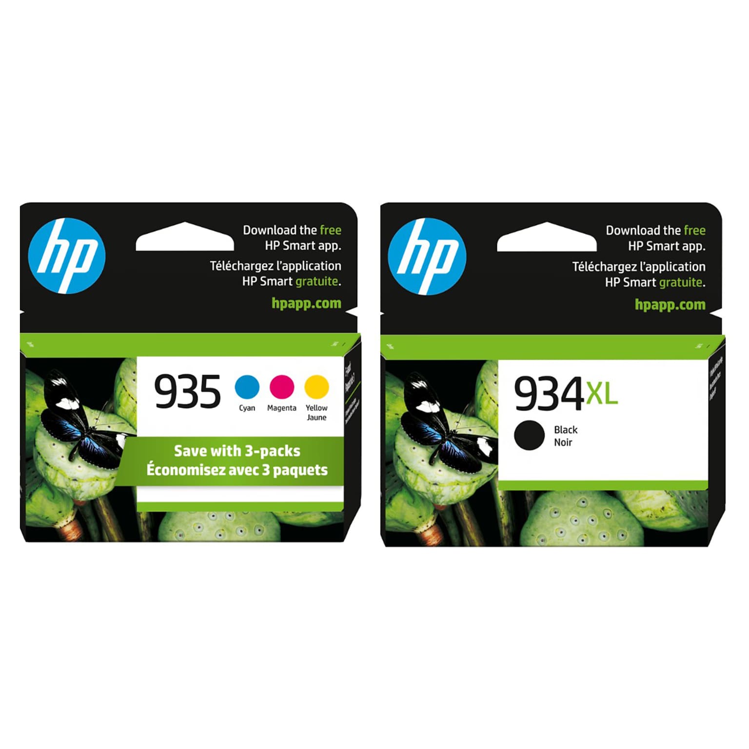 HP Original 934XL Black High-Yield Ink / 935 Tri-Color Standard Ink Cartridges (2-Pack)
