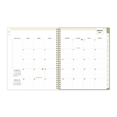 2026 Blue Sky Day Designer Heirloom Cream 11" x 8.5" Weekly & Monthly Personal Organizer, Plastic Cover (154640)