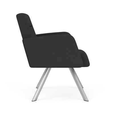 Lesro Willow Fabric Lounge Chair, Open House Graphite/Silver (WL1101.SSV-01OHGP)
