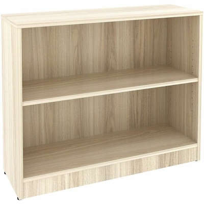 Lorell 29 2-Shelf Bookcase with Adjustable-Shelves, Modern Elm Laminate (LLR66339)