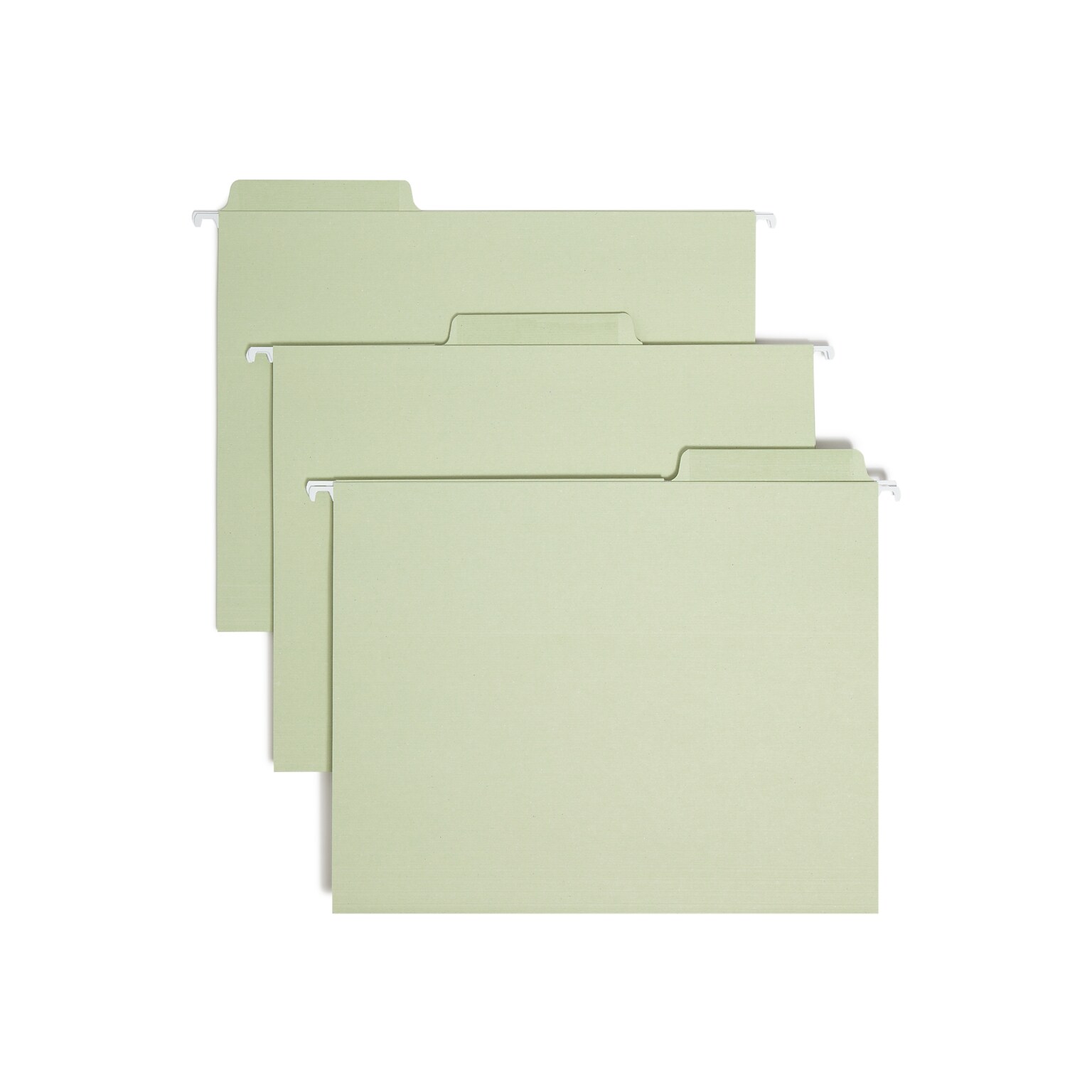 Smead FasTab Recycled Hanging File Folder, 3-Tab Tab, Letter Size, Moss, 20/Box (64032)