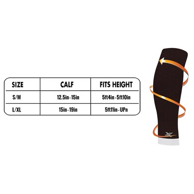 Extreme Fit Nylon Calf Sleeve, Small/Medium, 3 Pairs/Pack (BUN-KORCS-M-924)