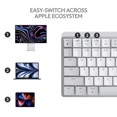 Logitech MX Mechanical Mini for Mac Wireless Ergonomic Keyboard, Pale Gray (920-010553)