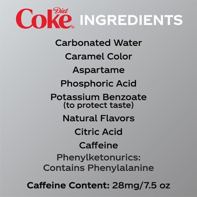 Coca-Cola Mini Diet Coke Cans, 7.5 oz., 6 Cans/Pack, 24/Carton (00049000061055)
