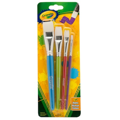 Crayola Big Paintbrush Set, Flat, 4/Pack, 4 Packs/Bundle (BIN053520)