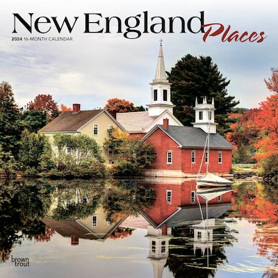2024 BrownTrout New England Places 12 x 24 Monthly Wall Calendar (9781975464189)