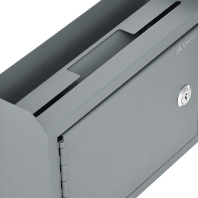 AdirOffice Steel Multipurpose Drop Box Interoffice Mailbox, Medium, Gray (631-02-GRY-PKG)