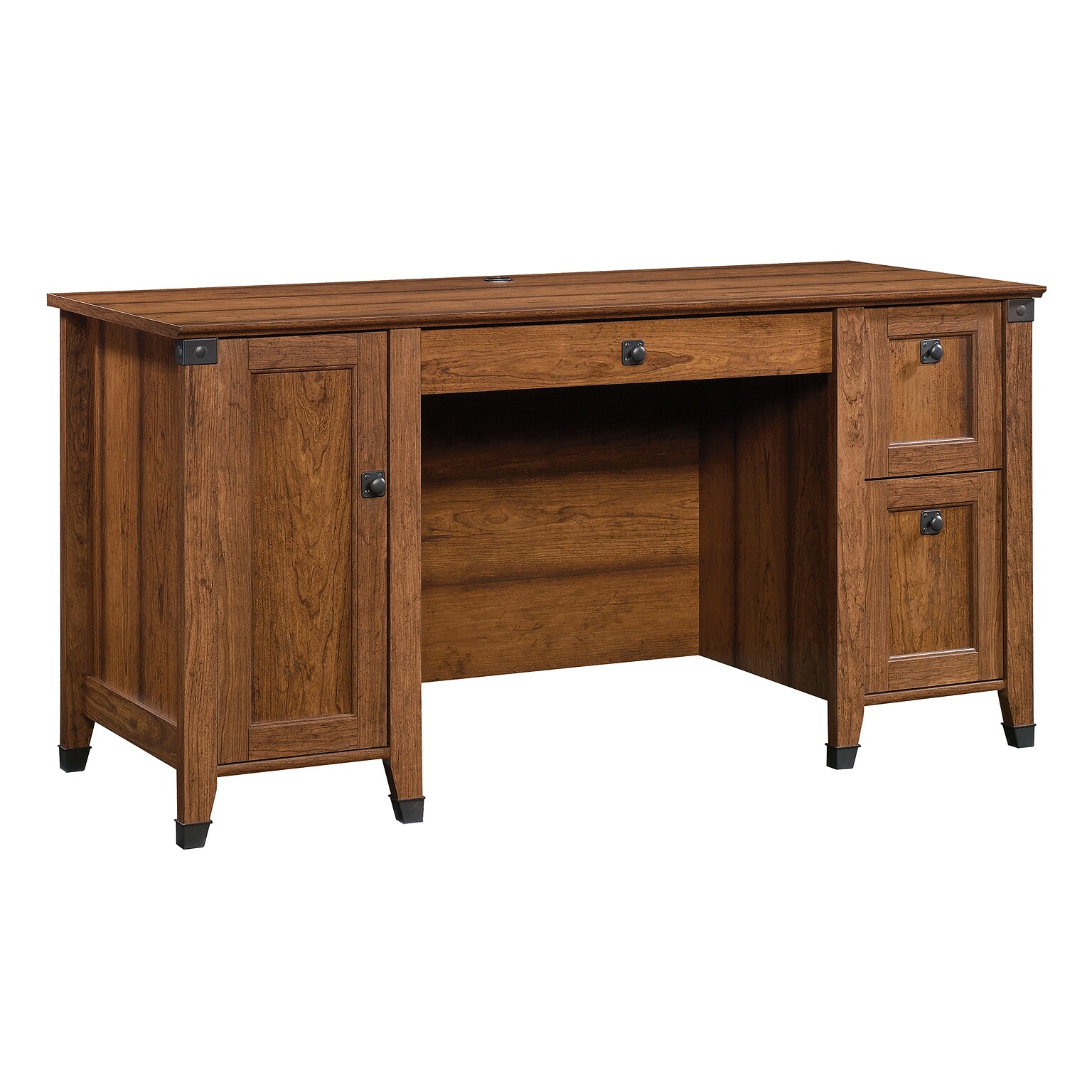 Sauder Carson Forge 59W Computer Desk, Washington Cherry (422032)