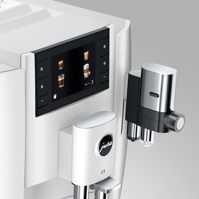 JURA E8 2-Cups Coffee & Espresso Machine Combination, Piano White (15683)