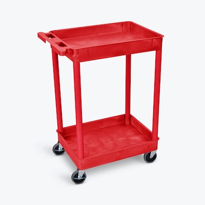 Luxor ENDURA 2-Shelf Utility Cart, Red (RDSTC11RD)