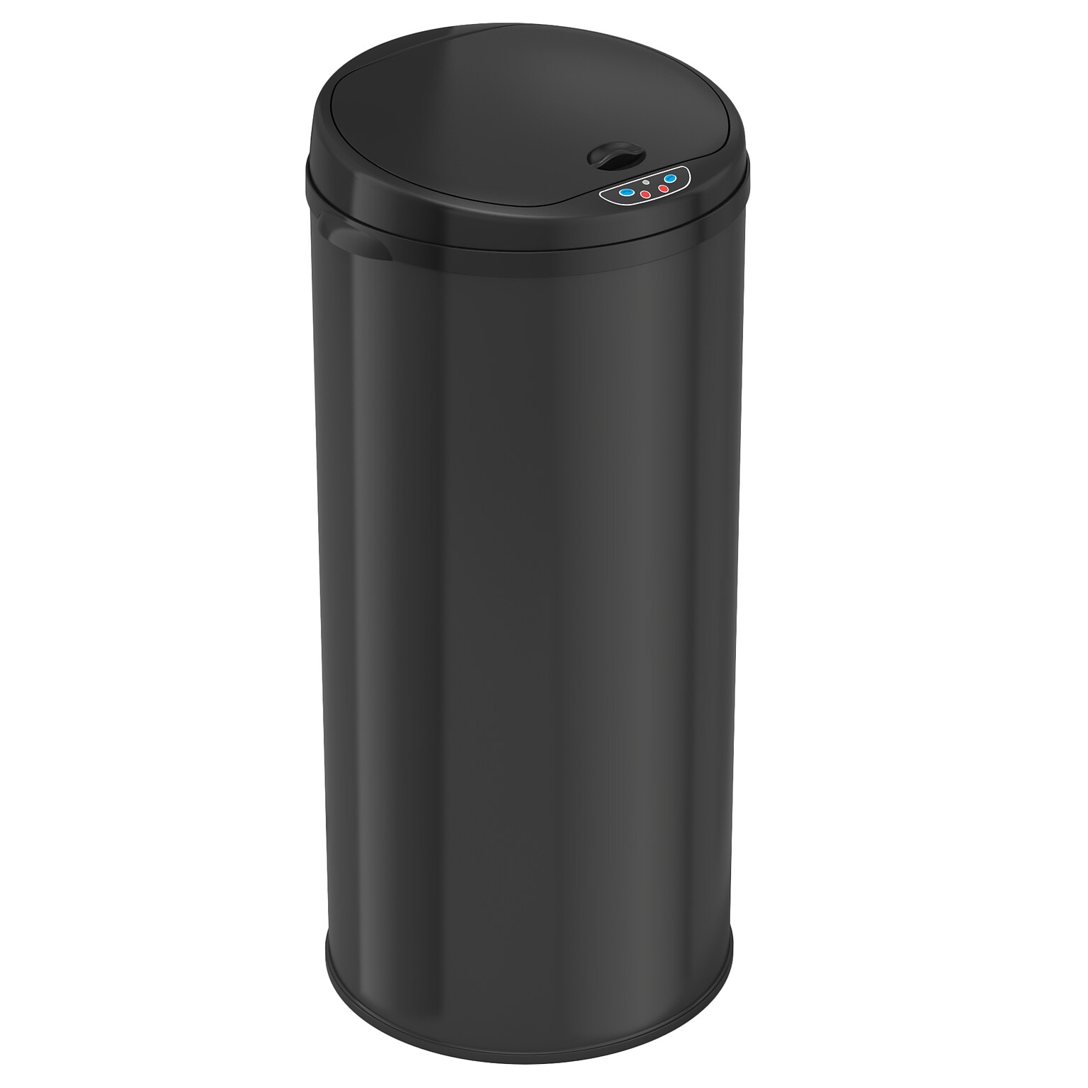 iTouchless Stainless Steel Round Sensor Trash Can with AbsorbX Odor Control System, Black, 13 Gal. (MT13RB)