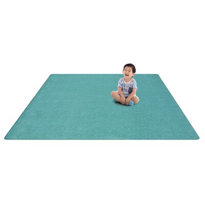 Joy Carpets Just Kidding Polyester 6 x 6 Machine Tufted Rug, Seafoam (623P-08)