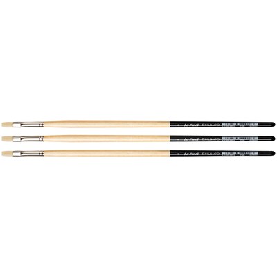 da Vinci CHUNEO Oil Synthetic Hog Bristle, Flat Brush, 3/Pack (DVXVA71294-3)