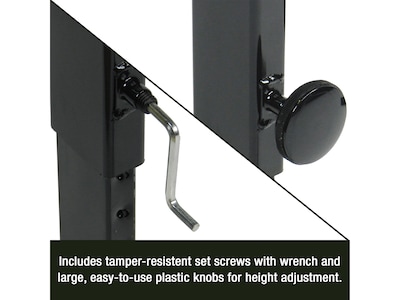 Correll Deluxe 48W x 24D Adjustable Foldable Training Room Table, Dry-Erase Markerboard, With Wheels, Frosty White/Black