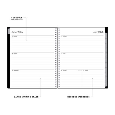 2026-2027 Blue Sky Enterprise 8.5 x 11 Academic Weekly & Monthly Planner, Plastic Cover, Black (130609-A27)