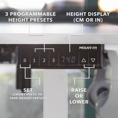 Mount-It! XL 75"W Electric Corner Adjustable Standing Desk, White (MI-15029)