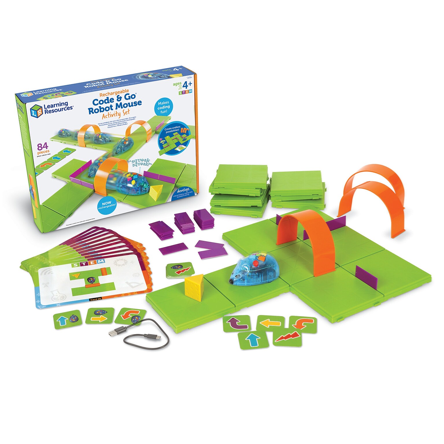 Learning Resources Rechargeable Code & Go Robot Mouse Activity Set (LER2872)