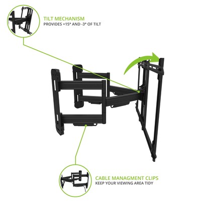 Kanto Full Motion Corner TV Mount for 37" - 70" TVs, Black (PDC650)
