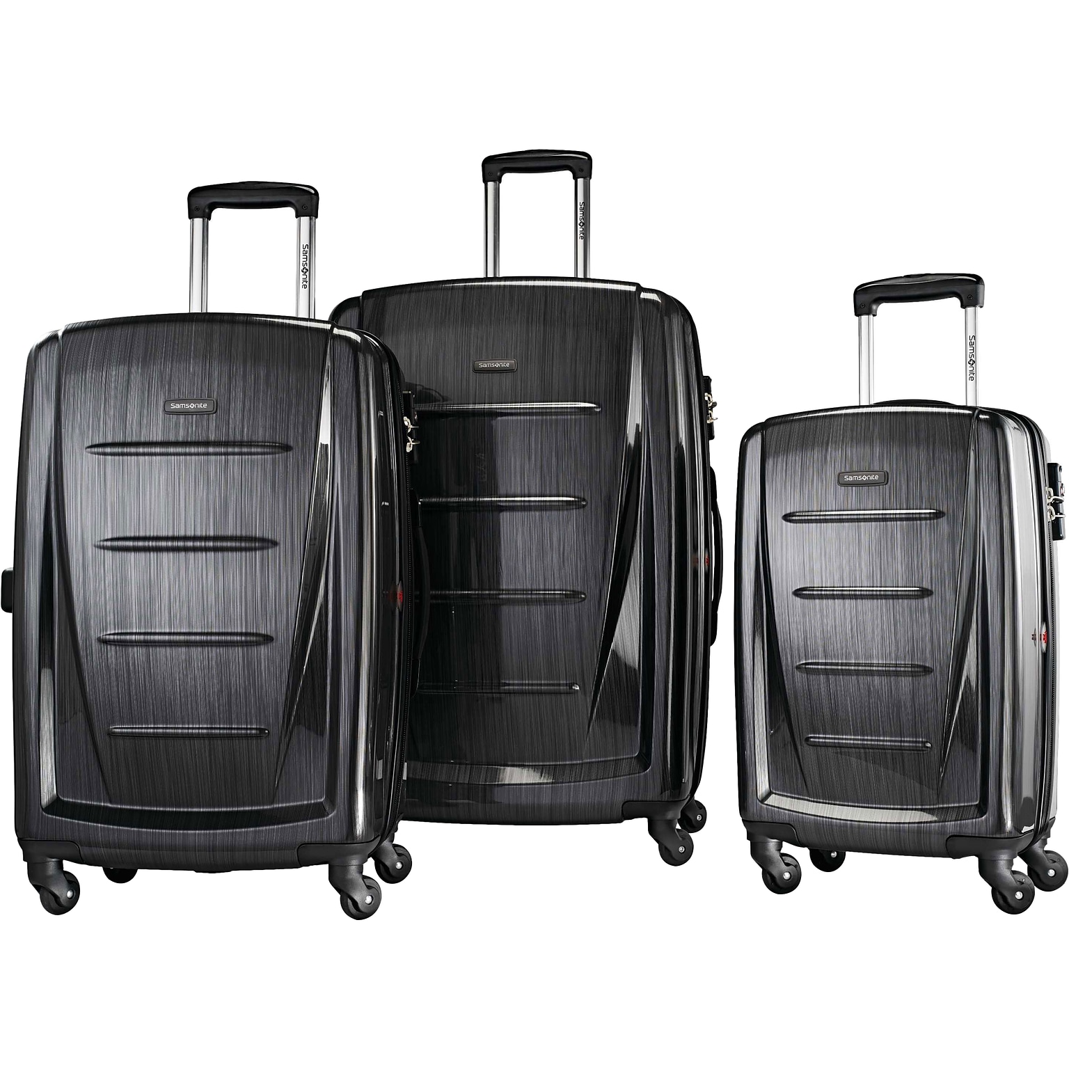 Samsonite Winfield 2 Fashion Polycarbonate 3-Piece Luggage Set, Brushed Anthracite (56847-2849)