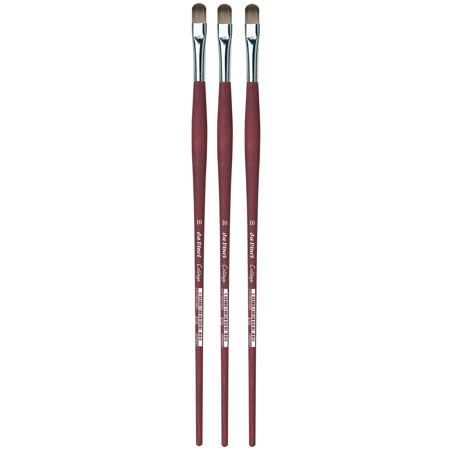 da Vinci COLLEGE Oil and Acrylic Synthetic Bristle, Filbert Brush, 3/Bundle (DVXVA875010-3)