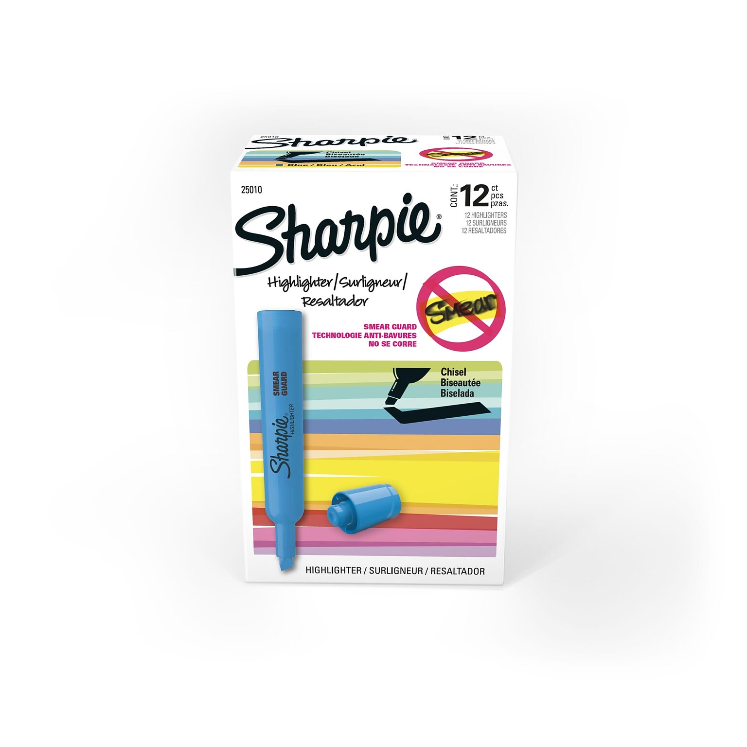 Sharpie Tank Highlighter, Chisel Tip, Fluorescent Blue, Dozen (25010)
