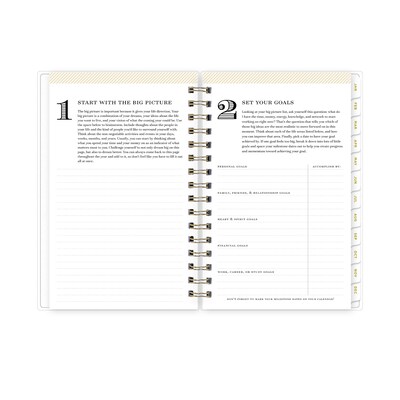 2026 Blue Sky Day Designer 5" x 8" Daily & Monthly Personal Planner, Rugby Stripe Navy Frosted (103623-26)