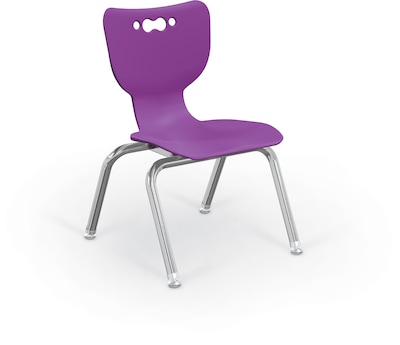 MooreCo 12 Hierarchy Student Chair with 4 Legs, Purple/Chrome Base (703673562577)