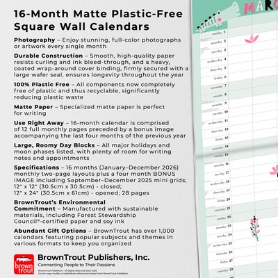 2026 BrownTrout The Very Busy Family Organizer 12" x 12" Monthly Wall Calendar (9798330705894)