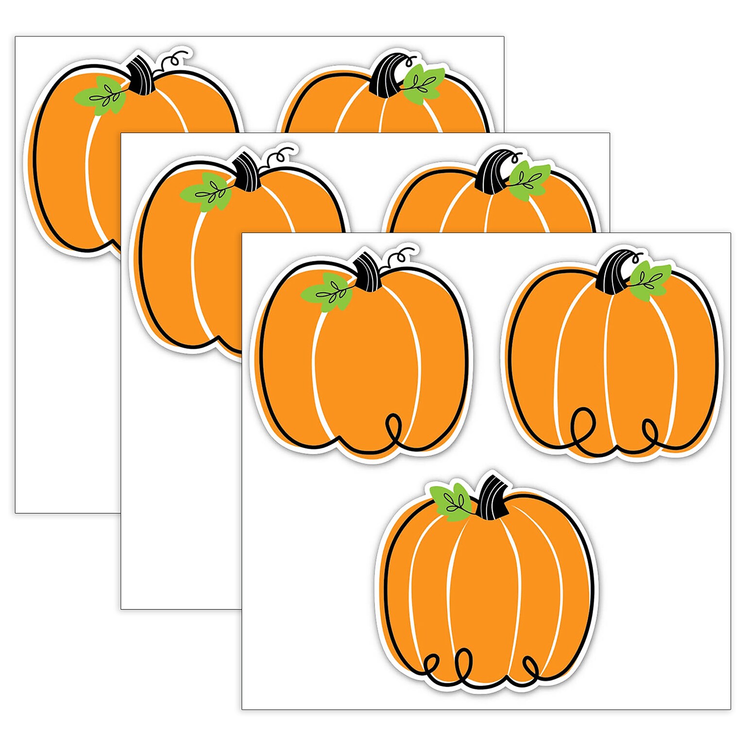 Creative Teaching Press Core Décor Doodle Pumpkin Designer Cut-Outs, 36/Pack, 3 Packs/Bundle (CTP10590-3)
