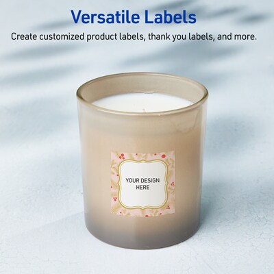 Avery Square Multipurpose Labels, 3" x 3", White, 60/Pack (19479370473)