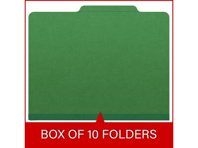 Medical Arts Press Pressboard Classification Folder, 1 Divider, 2" Expansion, Letter Size, Moss Green, 10/Box