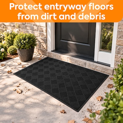 Coastwide Professional™ Commercial Wiper/Scraper Floor Mat, 4' x 6', Black (CW23070)