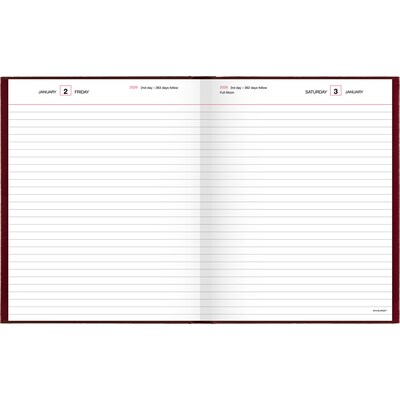 2026 AT-A-GLANCE Standard Hardcover Daily Diary, 7.5 x 9.5, Ruled, Red (SD374-13-26)